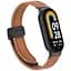 Ремінець для фітнес-браслета Grand змінний браслет шкіряний для Xiaomi Band 8 з магнітною застібкою коричневий - мініатюра 1
