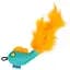 Игрушка для кошек Barksi Рыбка с колокольчиком и перьями 8х5 см ментоловая - миниатюра 1