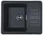 Кухонная мойка Adamant SMALL черная 570x455x180 мм, с крылом 57 см - миниатюра 1