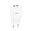 Адаптер мережевий HOCO Maker dual port charger N25 біле зарядне 2USB - мініатюра 1