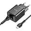 Комплект зарядный Hoco N25 Maker (2 USB) + Кабель MicroUSB черные 6931474782113 - миниатюра 1