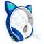 Навушники бездротові Cat ear VZV-24M Bluetooth з різнокольоровим LED підсвічуванням та котячими вушками Сині - мініатюра 3
