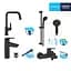 Набор смесителей 4 в 1 для ванной комнаты и кухни Grohe QuickFix Start Black M-Size UA303301MK, Черный матовый - миниатюра 12