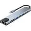 Хаб Usb GTL 8-in-1, Grey, Type-C 3.1 - 1xType-C (100 Вт) / 1xType-C 2.0 / 1xUsb 3.0 / 1xUsb 2.0 / HDMI / GLan / microSD / SD - мініатюра 1