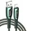 Кабель USAMS Lightning Smart Power Off Cable Raydan Series US-SJ470, 2 метра черный с подсветкой - миниатюра 1