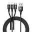 Кабель Baseus Rapid Cable USB to Lightning/microUSB/Type-C 3A 1.2m CAMLT-SU01 Black - мініатюра 1