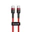 Кабель Baseus Cafule Type-C to Type-C PD 2.0 60W (1m) red (CATKLF-G09) - мініатюра 1