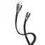 USB Cable Hoco U57 Twisting Lightning Black 1.2m - мініатюра 1