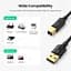 Кабель для принтера USB 2.0 AM/BM 5.0m US135 black Ugreen (10352) - миниатюра 5
