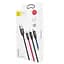 Кабель Baseus Three Primary Colors 3 in 1 Cable Черный - миниатюра 2