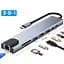Хаб концентратор 8 до 1 USB Type-C перехідник HDMI SD TF RJ45 - мініатюра 3