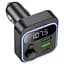 FM трансмиттер автомобильный HOCO E85 Tiger, Bluetooth модулятор с USB и Type C, быстрая зарядка PD и QC, дисплей RGB - миниатюра 3