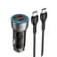 Адаптер автомобільний Hoco Type-C to Type-C cable Sprinter dual port Car charger NZ8 |1USB/1Type-C, QC/PD, 43W/3A| - мініатюра 1