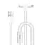 USB Cable Hoco X12 One Pull Two Magnetic 2in1 iPhone 6/MicroUSB (L Shape) White 1.2m - мініатюра 1