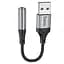 Перехідник Hoco LS36 Fresh USB to 3,5 AUX Black - мініатюра 1