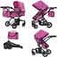 Коляска для ляльки 2в1 CARRELLO MAESTRO, 52.5x15x38 см, 9651B+BAG ROSE RED - мініатюра 1