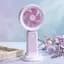 Настільний вентилятор Handheld Fan з підсвіткою, фіолетовий, переносний акумуляторний мінівентилятор - мініатюра 5