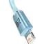 Кабель Baseus Crystal Shine Series Fast Charging Cable USB to Lightning 2.4A 1.2m CAJY001103 Blue - миниатюра 2