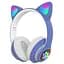 Наушники беспроводные Cat ear STN-28 Rainbow LED с ушкам голубые STN-28-blue - миниатюра 1