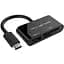 Кардрідер USB Gembird UHB-CR3-02, чорний, Type-C 3.1 - microSD / SD / USB 2.0 - мініатюра 1