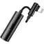 Перехідник адаптер Baseus L42 Lightning Male to 3.5mm+Lightning Female Black - мініатюра 1