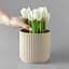 Ваза-кашпо МВМ My Home, 13 см, бежевая (DH-FLOWERS-24 M BEIGE) - миниатюра 3
