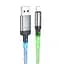 Кабель Hoco U112 светящийся провод USB to Lightning 1 м grey - миниатюра 1