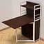 Стол книга с этажеркой Практик 1 Ferrum-decor 1200x640x990 Белый металл ДСП Венге Магия 16 мм (FRD-105390) - миниатюра 1