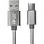 Кабель PowerPlant USB-USB Type-C, 1м, нейлон, металлический штекер, серый - миниатюра 1