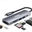 USB-хаб XON SmartHub 6 в 1 (HDMI, SD/TF, Type-C, USB3.0, USB2.0) Сірий (UHCHP062312G 5160) - мініатюра 1