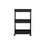 Етажерка пластикова Fabrika 3 яруси на колесах Black, 40х22х66 см - мініатюра 4