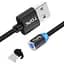 Магнітний кабель для заряджання Topk Led AM23 USB 2m 2.4A Lightning Black (my013) - мініатюра 1