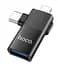 Перехідник Адаптер 1 на 2 виходи - Hoco UA17 iP male/Type-C male to USB female - мініатюра 1