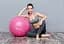 М'яч для фітнесу (фітбол) Power System PS-4012 Ø65 cm PRO Gymball Pink (4012PI-0) - мініатюра 2