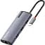 USB-хаб ColorWay USB-C 3xUSB-A 3.0 USB-A 2.0 RJ-45 USB-C PD 100W Dark Grey (CW-HUB03) - миниатюра 1