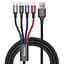 Кабель Baseus Fast 4-in-1 Cable USB to Lightning+Type-C(2)+Micro 3.5A 1.2M CA1T4-B01 Black - мініатюра 1