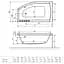 Ванна акриловая Radaway Sitera 150x85 правая + ножки + сифон (WA1-32-150x085PS) - миниатюра 2
